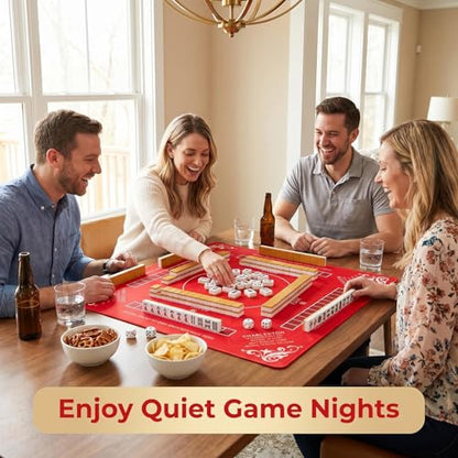 Crease-Free Mahjong Mat with Rules for Table 32.4''x32.4'', Rolled Shipping, Mah Jongg Mat with Carrying Bag for American Mahjong, Poker, Board Games, Card Games & Dominoes (Bright Red) - color: Bright Red