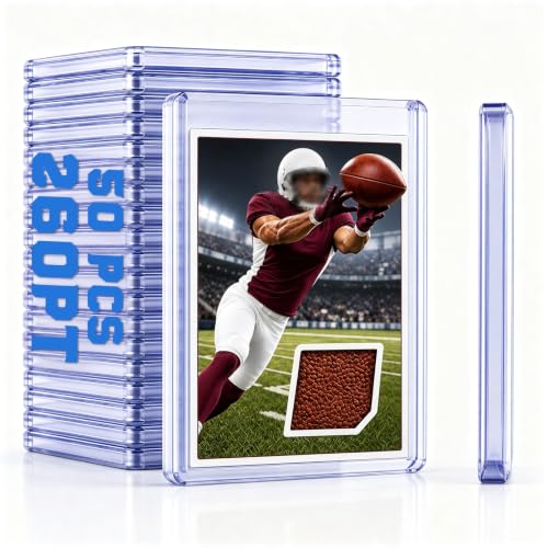 DEDC 50 Top Loader Thick Card Load Holder Storage for Trading Cards Sports Sleeves Hard Plastic 260 Point Protective Toploaders 3"x4" Rigid Memorabilia Collectibles - size: 260pt