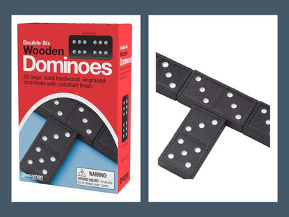 Pressman Toy Double Six Wooden Dominoes, 28 Pieces Wooden Dominoes Six - color: Wooden Dominoes Six