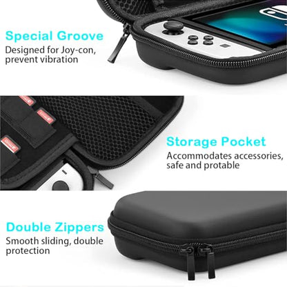 WOWTIFY Custom Switch Carrying Case For Nintendo Switch/OLED with Photo,Name,Personalized Picture Portable Travel Carry Cover for Console & Accessories with 8 Games Cartridges