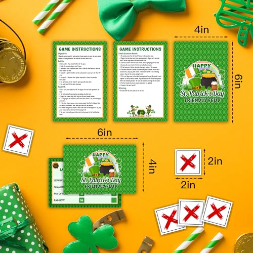 St. Patrick's Day Friendly Feud Game, Saint Patrick's Board Game for Adults Family Friends, St. Patrick's Day Trivia Feud Quiz, Spring Party Supplies & Favors -16 - color: Green