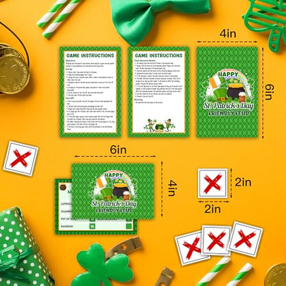 St. Patrick's Day Friendly Feud Game, Saint Patrick's Board Game for Adults Family Friends, St. Patrick's Day Trivia Feud Quiz, Spring Party Supplies & Favors -16 - color: Green