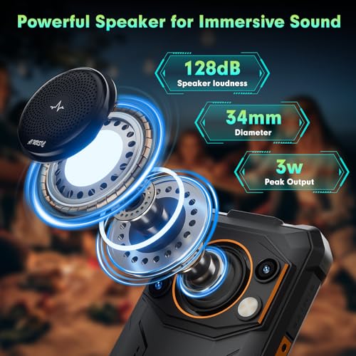FOSSIBOT F110L Android 15 Rugged Smartphone, 12GB+128GB /2TB Rugged Call Phone, 10000mAh Unlocked Phone 128dB Loud Volume 6.745" 50MP Camera Waterproof Smartphone 4G Dual SIM/Camping Light (Gray) - color: Gray