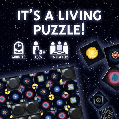 Four Corners Galaxy, Tile Placement Strategy Board Game, 1-6 Players | Pattern Matching, Tip-Pivot Board, 78 Puzzle Tiles, 20-40 Minutes, For Ages 8+