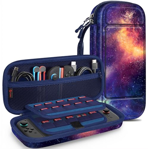 Fintie Carrying Case for Nintendo Switch 2 (2025), Shockproof Hard Shell Switch 2 Case, Protective Cover Portable Travel Bag with Game Card Slots & Inner Pocket for Accessories, Galaxy - color: galaxy