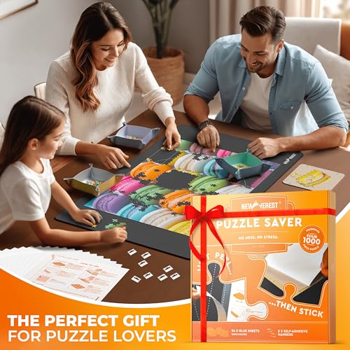 Newverest 24-Pack Puzzle Glue Sheets 10×10″ – Preserve & Display 4 × 1000-Piece Jigsaw Puzzles – Peel & Stick Puzzle Saver with 8 Adhesive Hangers – No Glue, No Mess, Ships Flat, Gift-Ready Box - color: Pack of 24