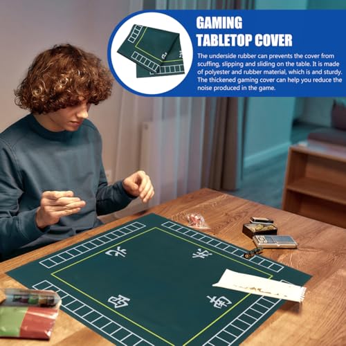 Alasum Mahjong Table Mat Thick Felt Game Mat with Non-Slip Backing Square Table Cover 30.70X30.70 Inch Noise Reduction Board Game for Mahjong Dominoes Poker