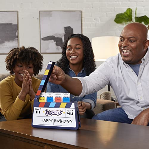 Hasbro Gaming Guesstures Game, Charades Games for 4 or More Players, Includes Customizable Cards and Clapper, Family Party Game for Ages 8 and Up