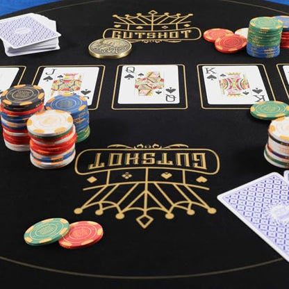 GUTSHOT Foldable Casino Quality Poker Mat | Water Resistant Poker Table Cloth, Soft Multi-Spandex | Waterproof, Noise-Free Gameplay | Includes Carrying Bag and 2 Gift Poker Card Packs - color: Red 70 X 35 Inch