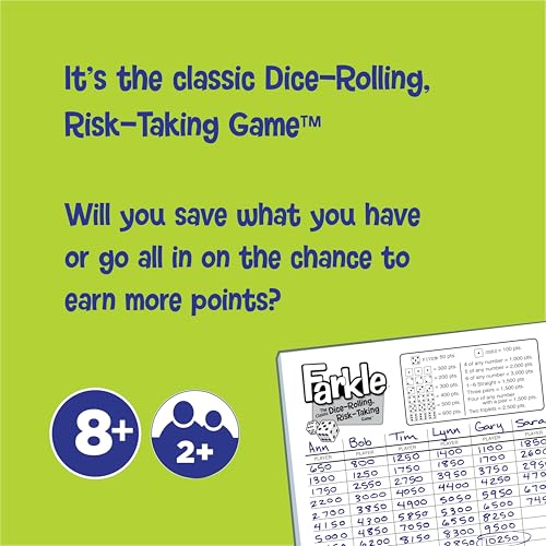 Farkle Dice Game, Family Game Night, Travel Games, Family Games, 8+ | Family Game Night, Travel Games, Screen-Free, Travel Game, Holiday Game - size: 1 Pack