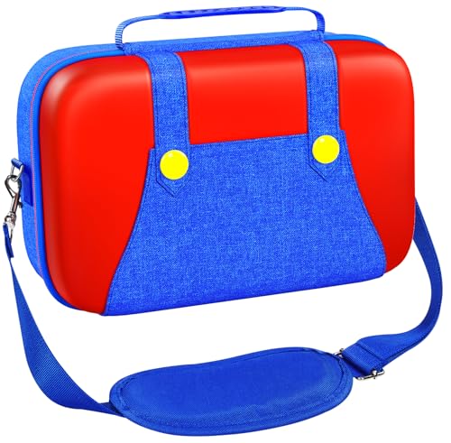 ivoler Carrying Storage All in One Case for Nintendo Switch 2 (2025),Portable Travel All Protective Hard Messenger Bag Soft Lining 20 Games for Switch 2 Console Pro Controller Accessories Red+Blue - color: Blue+Red, size: 7.9''