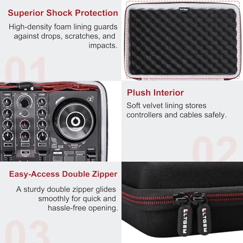 LTGEM DJ Controller Case for Hercules DJControl Inpulse 200 / DJControl Inpulse 200 MK2 - Hard Storage Travel Protective Carrying Bag (Case Only) - size: Hercules Inpulse 200