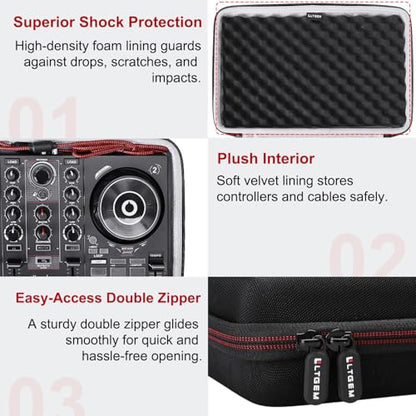 LTGEM DJ Controller Case for Hercules DJControl Inpulse 200 / DJControl Inpulse 200 MK2 - Hard Storage Travel Protective Carrying Bag (Case Only) - size: Hercules Inpulse 200