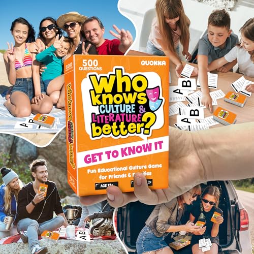 QUOKKA Board Games for Kids 8-12 and Family - Educational Card Game for Kids Age 12+ - Who Knows Culture and Literature Better? - 500+ Questions - Trivia for Family Game Night and Travel Fun - color: 08. Wkbculture