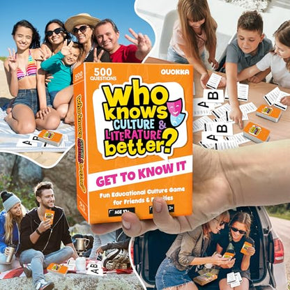 QUOKKA Board Games for Kids 8-12 and Family - Educational Card Game for Kids Age 12+ - Who Knows Culture and Literature Better? - 500+ Questions - Trivia for Family Game Night and Travel Fun - color: 08. Wkbculture