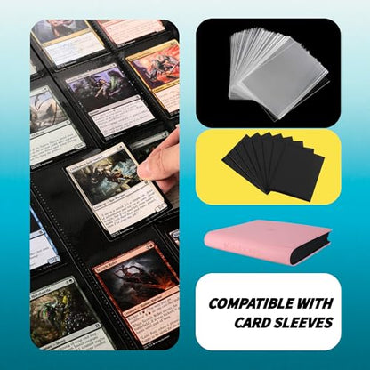 2000 Pockets Trading Card Binder, 20-Pocket Card Ablum Compatible with MTG,Sports Cards & Other Standard Size Trading Card (PINK) - color: 20 Pocket Pink