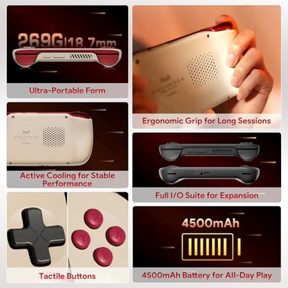 AKNES AYANEO Pocket AIR Mini Retro Handheld Game Console, 2G+32G | 4.2" 500 Nits HD Screen (1280x960 LCD, 60Hz), Android 11 Gaming System with Helio G90T, Hall Joystick & Trigger, Aurora Black - color: Aurora Black