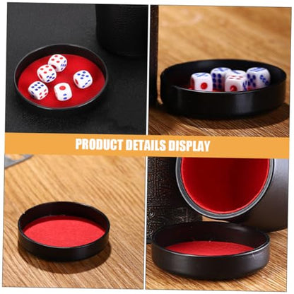 Kisangel 5pcs Plush Leather Dice Cup Lid Dice Shaker Accessory for Bar Props Ktv Game Party Props Supplies Cup Holder