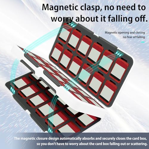 ONETIAOLONG Switch Game Case Holder for Switch 2 & OLED & Lite with 48 Cartridge Slots and 96 Micro SD Card Storage with Magnetic Closure,Protective Hard Shell and Soft Lining for Easy carrying - color: White, style: 48-slots