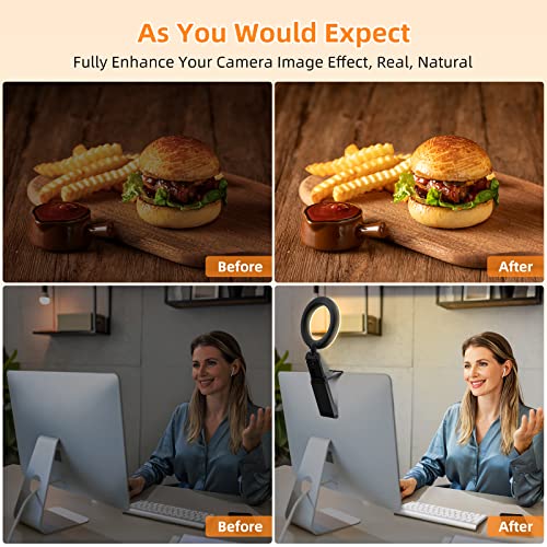 2Packs-Ring Light for Computer Laptop,Video Conference Lighting kit for Zoom Meetings,5" Small Led Selfie Light Portable DeskLight with Stand,Cell Phone Holder Desktop Lighting for Skype Call Black - size: 2Packs-Black