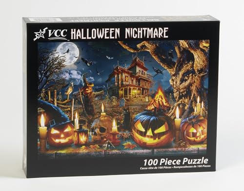 Vermont Christmas Company – Halloween Nightmare 100 Piece Jigsaw Puzzle - Large Interlocking Pieces Perfect for Kids & Adults Alike - 19" x 13"