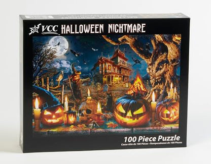 Vermont Christmas Company – Halloween Nightmare 100 Piece Jigsaw Puzzle - Large Interlocking Pieces Perfect for Kids & Adults Alike - 19" x 13"