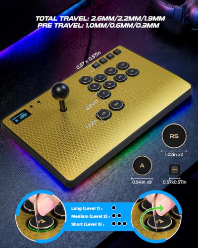 Sehawei Haute42 C-AS Magnetic Arcade Stick, Aluminum Leverless Fightstick for PC/PS3/PS4/Switch, Hot Swap, SOCD Support