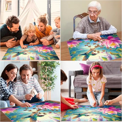 300 Piece Puzzles for Adults, Humbird Flower Lake Jigsaw Puzzle for Adults Kids Seniors, Recycled Cardboard Large Piece Puzzle 300 Piece, Challenging Game Family Activity Great Gift for Friends - style: Humbird