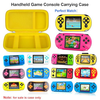 Elonbo Carrying Case for TEBIYOU/ WELLST·G/ TaddToy/ Beijue/ FAMILY POCKET/ CCTU/ X-JOYKIDS/ GREENCREEK/ Beico/ KAVOYI/ GuaiyeyeAP Handheld Game Console, Portable Electronic Gaming Player Bag, Yellow - color: Yellow