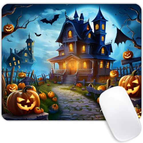 Square Mouse Pad Halloween Pumpkin Lanterns,Gaming Mouse Pads for Desk,Soft Computer Waterproof Non-Slip Mouse Mat - color: Halloween Pumpkin lanterns