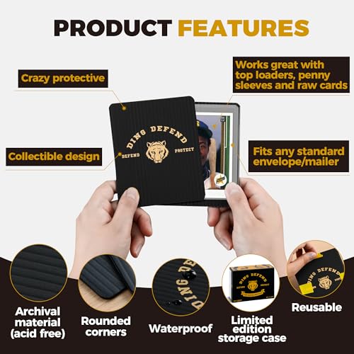 510 Pack Ding Defend Trading Card Shipping Protectors Hard Plastic Card Slab - Tiger Design Card Guard for Collectible Cards, Card Mailing Supplies & Hobby Supplies - 3.5 x 4.5 Inches, Packaging Pads