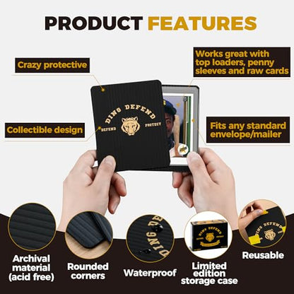 510 Pack Ding Defend Trading Card Shipping Protectors Hard Plastic Card Slab - Tiger Design Card Guard for Collectible Cards, Card Mailing Supplies & Hobby Supplies - 3.5 x 4.5 Inches, Packaging Pads