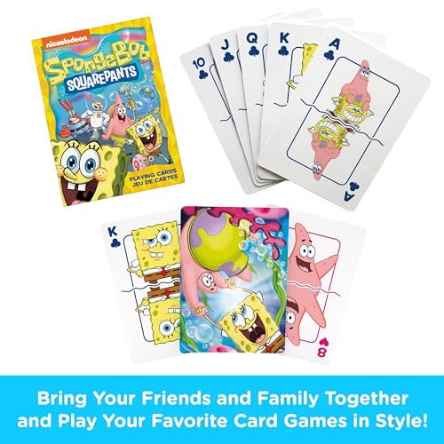 AQUARIUS SpongeBob Playing Cards - SpongeBob SquarePants Cast Deck of Cards for Your Favorite Card Games - Officially Licensed SpongeBob Merchandise & Collectibles - Poker Size
