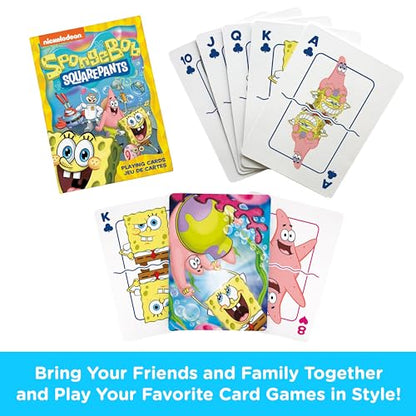 AQUARIUS SpongeBob Playing Cards - SpongeBob SquarePants Cast Deck of Cards for Your Favorite Card Games - Officially Licensed SpongeBob Merchandise & Collectibles - Poker Size