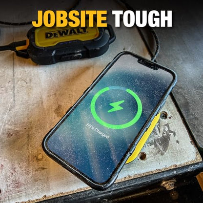 DEWALT Heavy Duty Wireless Charger, 10W Max Fast Wireless Charging Pad | Compatible with iPhone 17/16/15/14/13/12/11/X/8 Pro Max Plus Samsung Galaxy S22/S21 AirPods