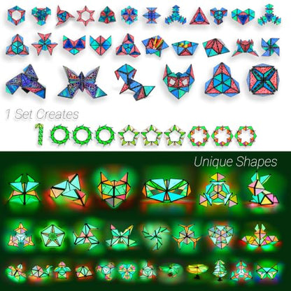 TOSY Magnet Pyramid Stone - 1 Cube Transforms into 1 Billion Shapes (Bunny, Egg Basket, Flowers, Heart…), 243 Rare Earth Magnets, Holographic Design, Puzzle/STEAM Toy, Easter Birthday Gift, 2-Pack - color: Stone (Set of 2)