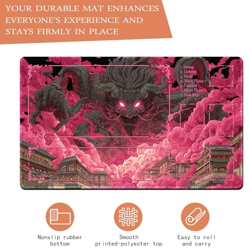 MTG Playmat,With Waterproof Storage black Bag Szie 60 x 35CM , With Zone MTG playmat Stitched Edges Game Play Mat Trading Card Game Playmats TCG Game Mat (With Zone,9) - color: 9, size: With Zone