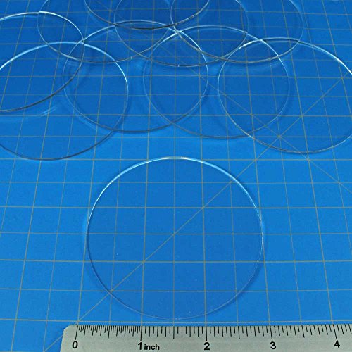 LITKO 3-Inch Round Bases | Compatible with D&D & Pathfinder | 1.5mm Clear | Set of 10 | 75mm — ultra-thin, terrain shows | For Huge creatures & monsters | Laser-cut acrylic