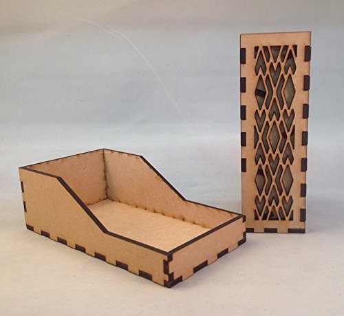 Mini Dice Tower and Tray v4 Neon Pink Acrylic Window Laser Cut MDF Unique Gift