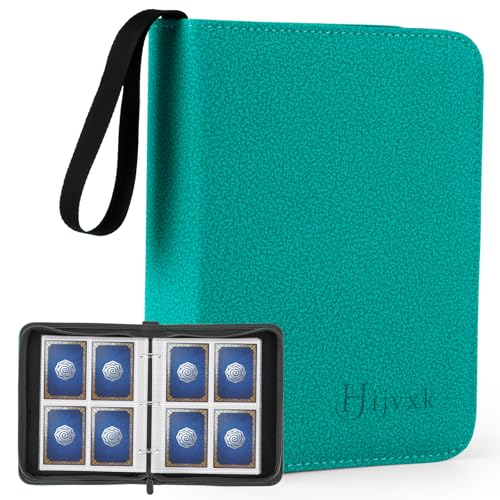 4 Pocket Card Binder for 400 Cards,Premium PU Zipper Card Collection Album,Wear Resistant & Matte Finish,Top Loader Card Collection Binder for YuGiOh,MTG,TCG,Game Cards & Sports Cards,Light Blue - color: Light Blue, size: 4 Pocket 400