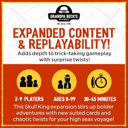 Grandpa Beck's Games Skull King Expansion Trick-Taking Card Game | Add new characters, powers, and fresh twists that make every Skull King adventure even more strategic and unpredictable - style: Expansion