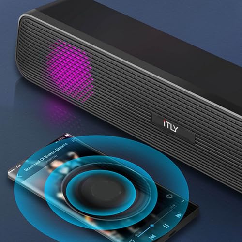 Wired Computer Speakers for Desktop Pc Laptop Gaming Speakers | Built-in Subwoofer, RGB Lighting, Noise Cancelling USB Speaker Sound Bar for Pc Computer Soundbar Sound Bars for Smart Tv