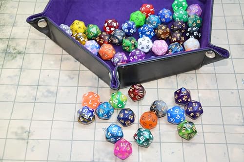 SmartDealsPro 50-Pack D20 20 Sided Dice Polyhedral Dice with Pouch for DND RPG MTG Table Game (D20, Mix Color) - color: Mix Color, style: D20