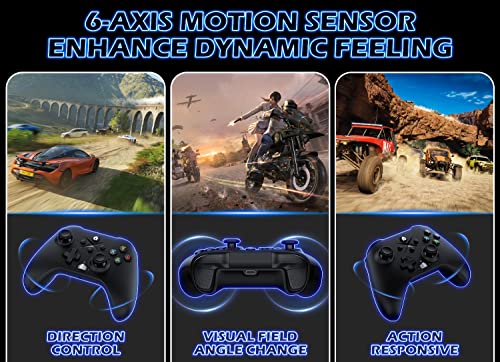 Gamrombo 2 Pack Wireless Controller Replacement for X-box One, X-box Series X|S Controller with Audio Jack & Volume Button/Turbo/Macro/Dual Shock, with 2.4GHz Adapter Black+White