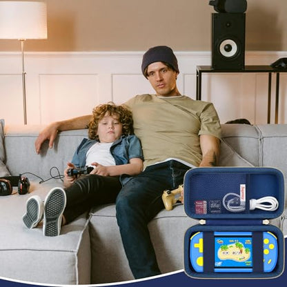 Supmay Carrying Case Compatible with CCTU / TEBIYOU Kids Handheld Games Preloaded 218 Retro Video Games, Portable Gaming Electronic Toys Storage Holder Travel Bag with Mesh Pocket for USB Cable, Blue - color: Blue Cube