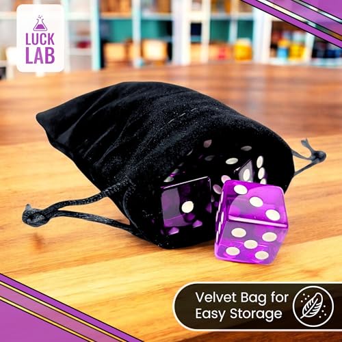 Luck Lab 10 Piece 19 mm Dice Pack - Acrylic and Translucent D6 Dice, Square w/Rounded Edge for Casino, Craps, RPG MTG DND Dice Table Games and Board Games (Purple) - color: Purple