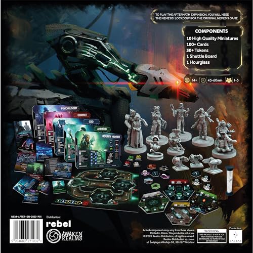 Rebel Studio Nemesis Aftermath Board Game - Epilogue Mode Play, 5 New Characters, Added Traits & Shuttle Board, Cooperative Strategy Game for Adults, Ages 14+, 1-5 Players, 45-60 Min Playtime