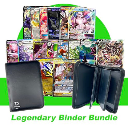 Pokémon Compatible Beginner Collector Lot with 5 Legendary Ultra Rare Cards Bundle - with Dan123yal Binder Included