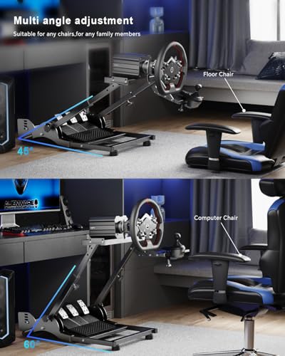 PXN Steering Wheel Stand – A10 Foldable&Adjustable Racing Wheel Stand | 23 lb Heavy-Duty Frame, Sim Racing Cockpit, Universal Fit for V10/V99/VD4/VD6, G29/G920/G923, R3/R5, T248, DD Pro &More