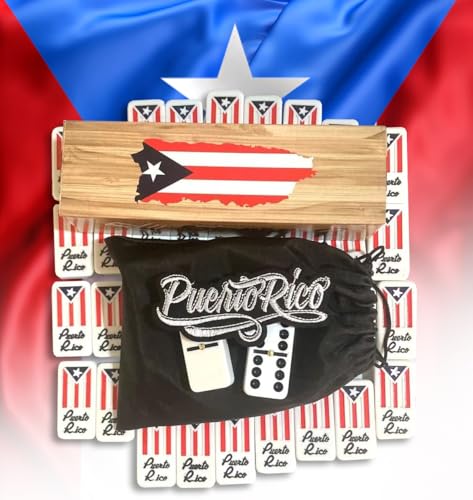 Puerto Rico Dominoes Set Adults Large No Box Comes Travel Domino Bag Set Puerto Rican Flag Dominos Doubles Six Boricua Accessories